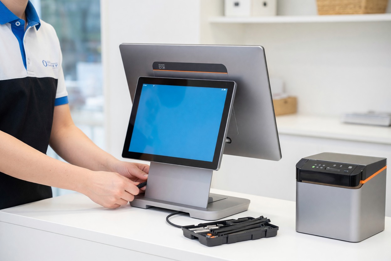 Installation d’une caisse tactile dans un commerce
